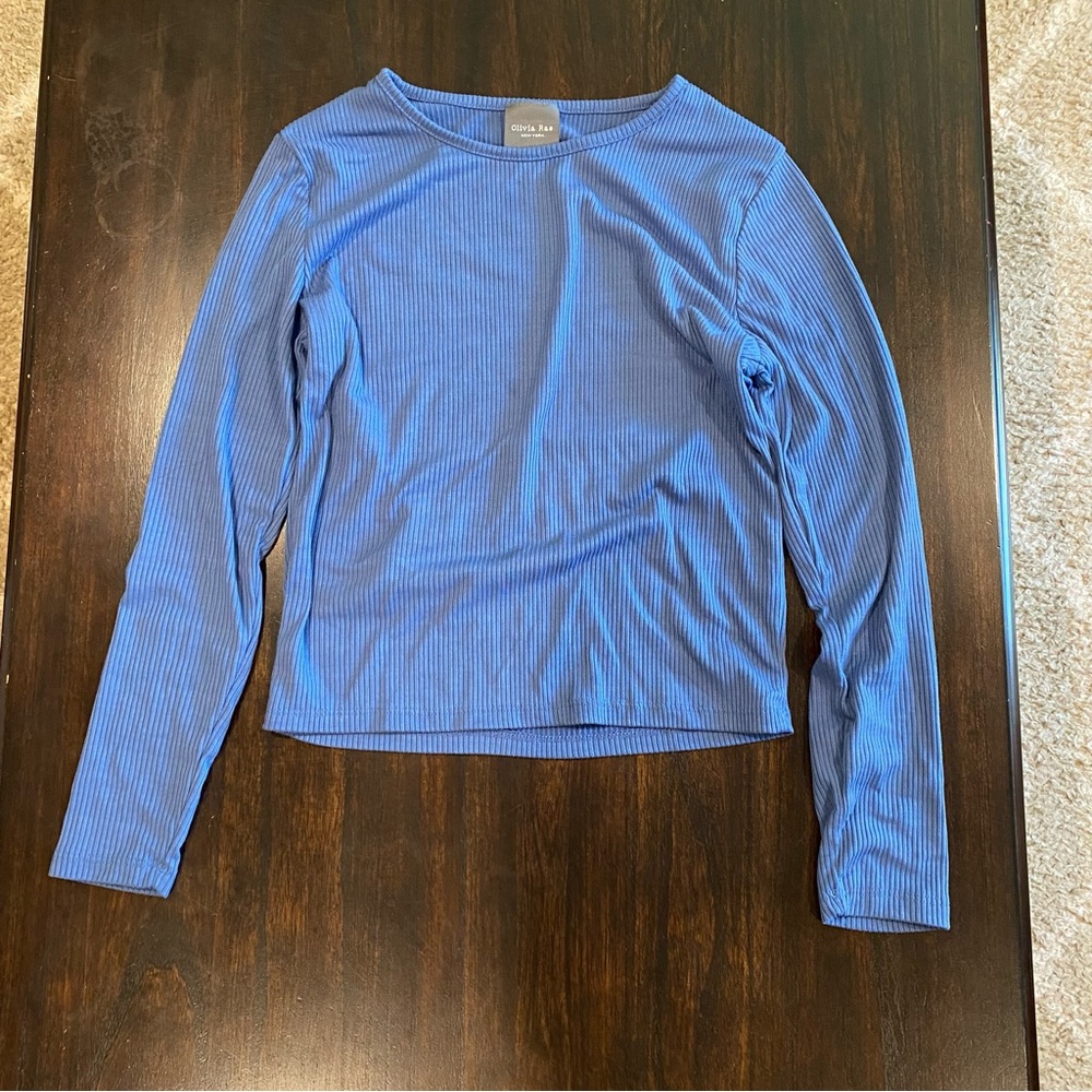 Size L Blue Olivia Rae Long Sleeve Top